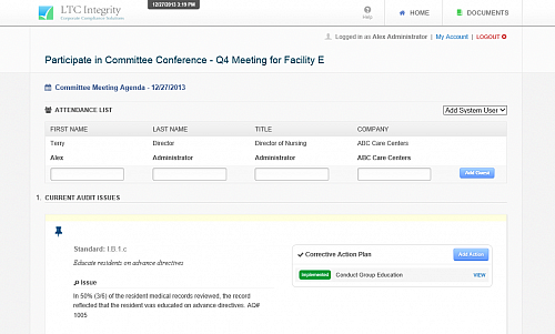 Committee Meeting Screenshot